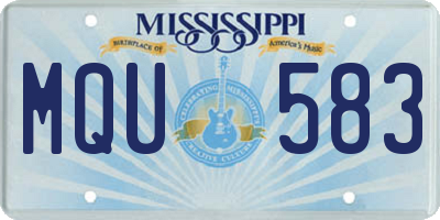 MS license plate MQU583