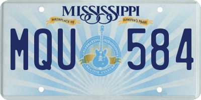 MS license plate MQU584