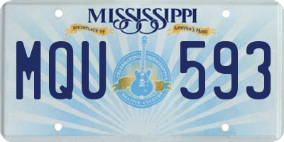 MS license plate MQU593
