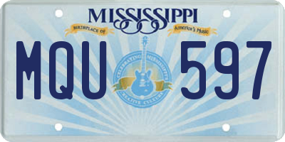MS license plate MQU597