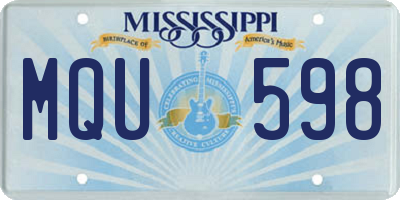 MS license plate MQU598