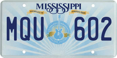MS license plate MQU602