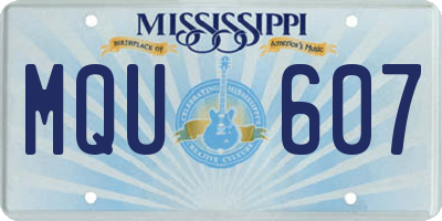 MS license plate MQU607