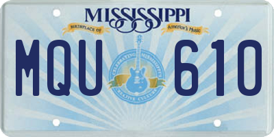 MS license plate MQU610