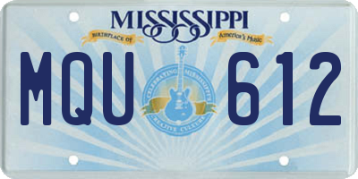 MS license plate MQU612