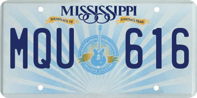 MS license plate MQU616