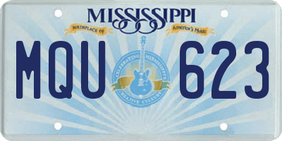 MS license plate MQU623
