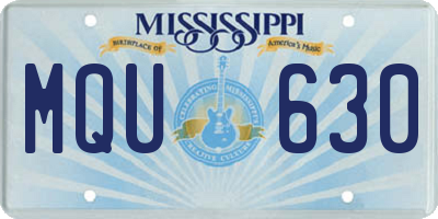 MS license plate MQU630