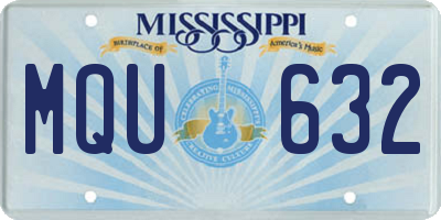 MS license plate MQU632