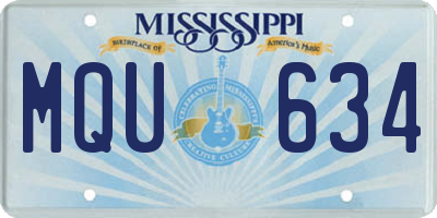 MS license plate MQU634