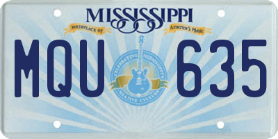MS license plate MQU635