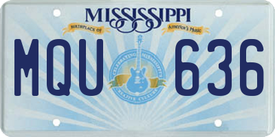 MS license plate MQU636