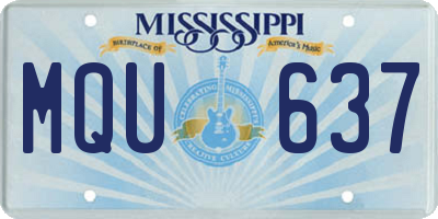 MS license plate MQU637