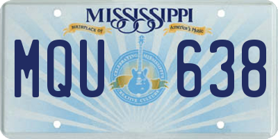 MS license plate MQU638