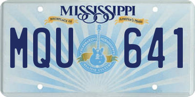 MS license plate MQU641