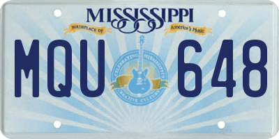 MS license plate MQU648