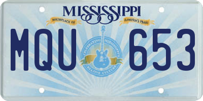 MS license plate MQU653