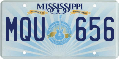 MS license plate MQU656