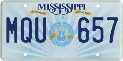 MS license plate MQU657