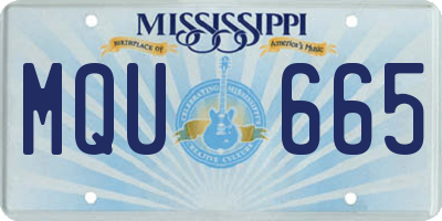 MS license plate MQU665