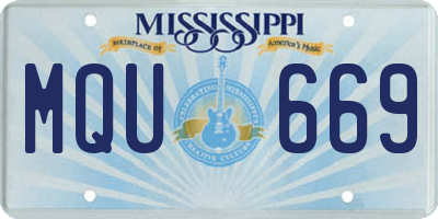 MS license plate MQU669