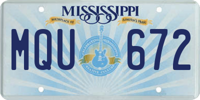 MS license plate MQU672