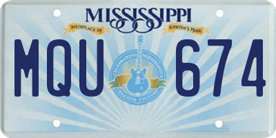 MS license plate MQU674