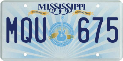 MS license plate MQU675