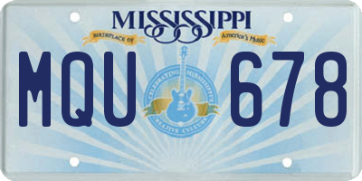 MS license plate MQU678