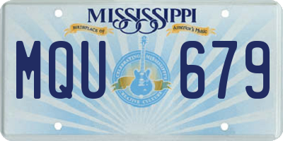 MS license plate MQU679