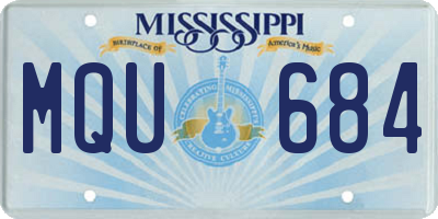 MS license plate MQU684