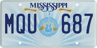 MS license plate MQU687