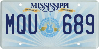 MS license plate MQU689