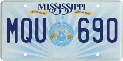 MS license plate MQU690