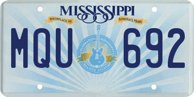 MS license plate MQU692