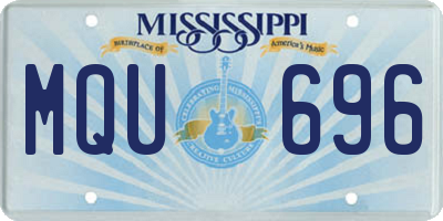 MS license plate MQU696