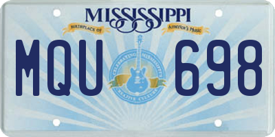MS license plate MQU698