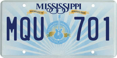 MS license plate MQU701