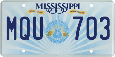MS license plate MQU703