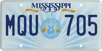 MS license plate MQU705