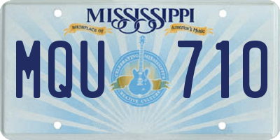 MS license plate MQU710