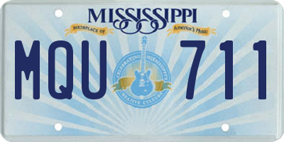 MS license plate MQU711