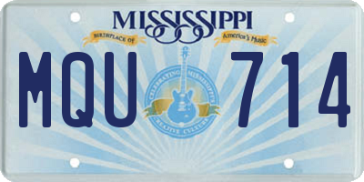 MS license plate MQU714