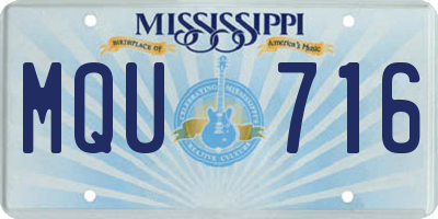 MS license plate MQU716