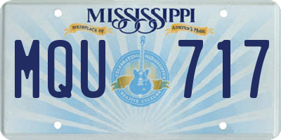 MS license plate MQU717
