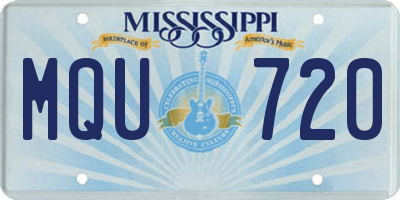 MS license plate MQU720