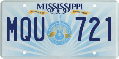 MS license plate MQU721