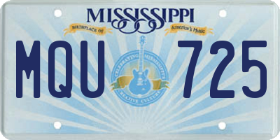 MS license plate MQU725