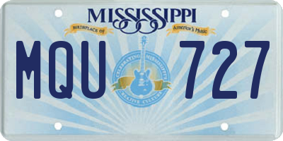 MS license plate MQU727