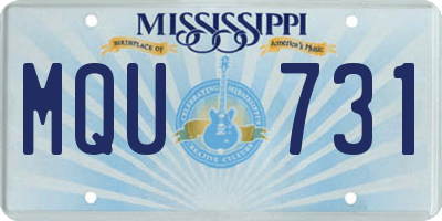 MS license plate MQU731